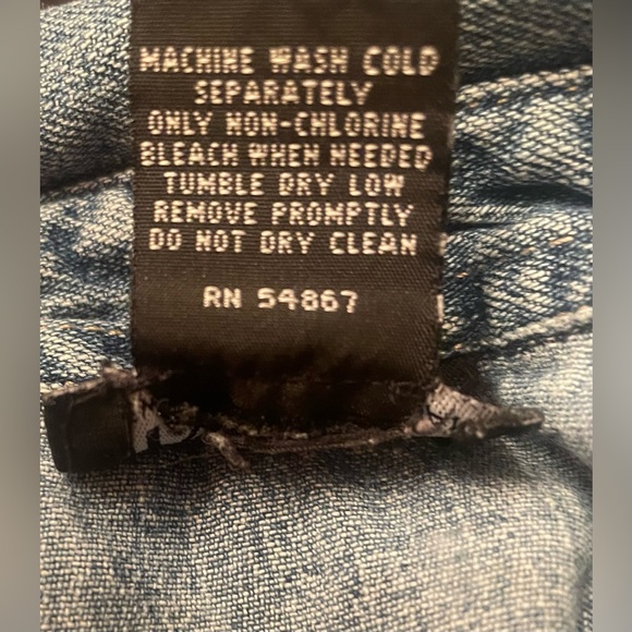 NY Jeans Med Wash 90's Y2k Vtg Denim Snap Front Short Sleeve Dress Sz-14 - Picture 4 of 11